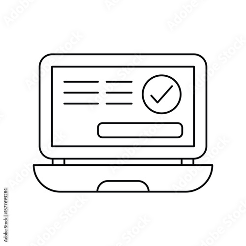 online reservation lineal icon with white background vector stock illustration