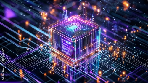 Concept of agentic AI technology illuminated by a glowing processor.