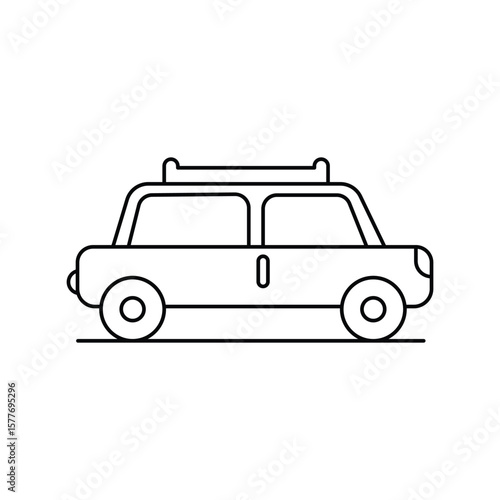 taxi lineal icon with white background vector stock illustration