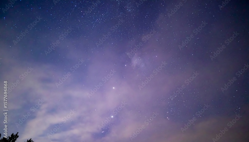Fototapeta premium Mystical Night Sky with Sparkling Stars and Nebula Fog