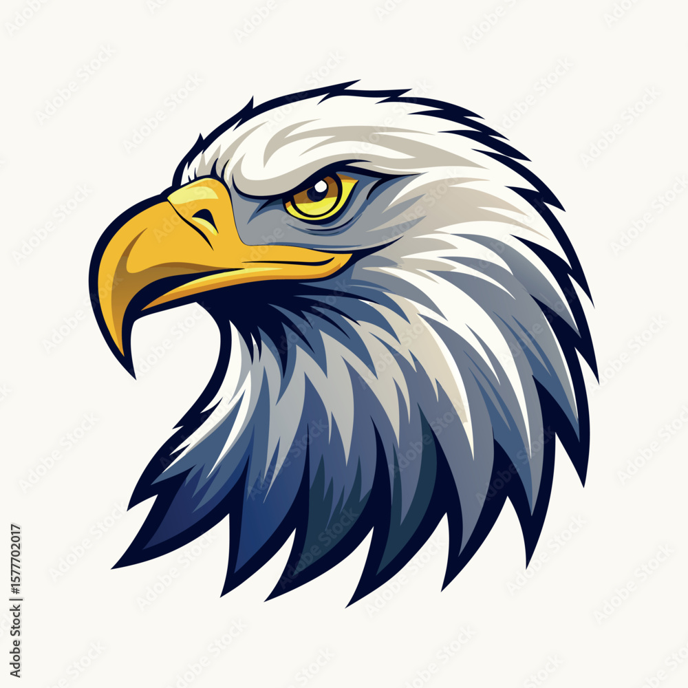 Fototapeta premium Bald eagle head vector art