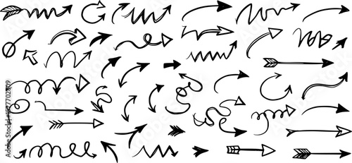 Hand drawn arrow vector
