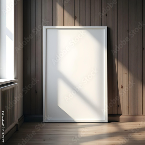 Minimalist modern photo frame. Minimal photo frame for mock up. Clean and simple style home decoration. pink and blue color tone. Aesthetic interior design. relax and chill. key up.