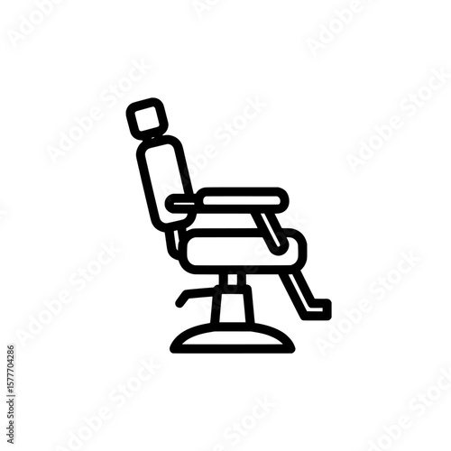 office chair with armrest outline for workspace design