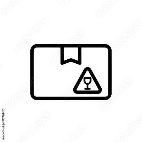Package with a warning sign and a wine glass symbol