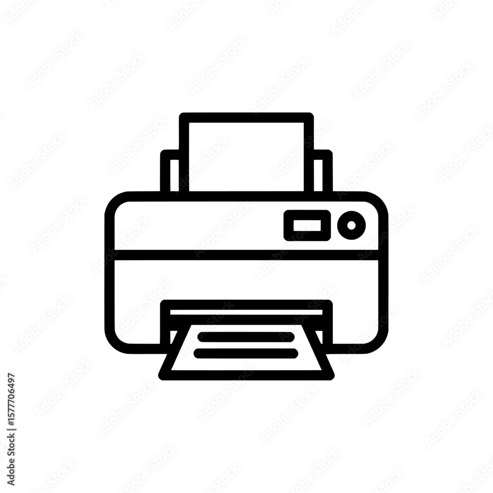 Black outline printer for office technology and printing devices Black outline printer for office technology and printing devices