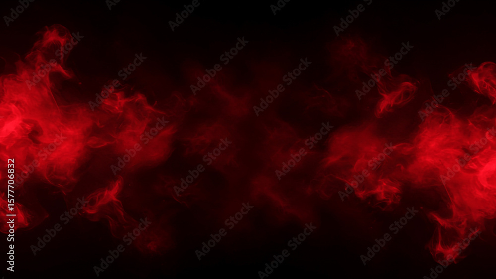 Obraz premium Ethereal Red Smoke Plumes Against a Dark Backdrop Abstract Composition.