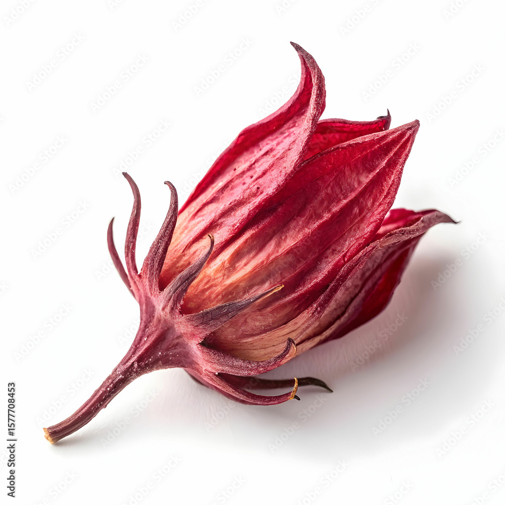 Fototapeta premium Dried roselle petals offer a vibrant tart flavor, rich in antioxidants