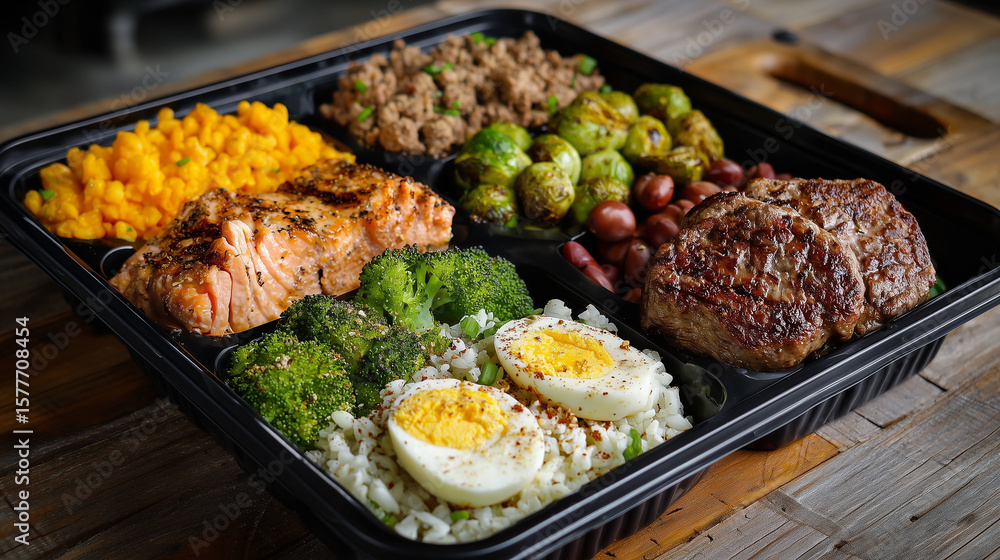 Obraz premium High-protein meal prep for gym enthusiasts