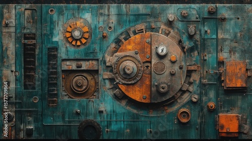 Wallpaper Mural Rusty, mechanical panel Torontodigital.ca