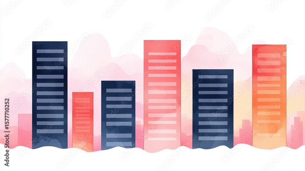 Obraz premium cloud based file storage. AI-driven distributed cloud storage, optimizing data redundancy, futuristic secure file hosting, Watercolor style