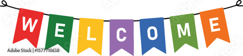Colorful Welcome Bunting Banner