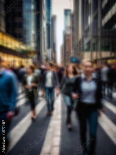 Wallpaper Mural City street scene in long exposure motion style. Created using generative AI tools
 Torontodigital.ca