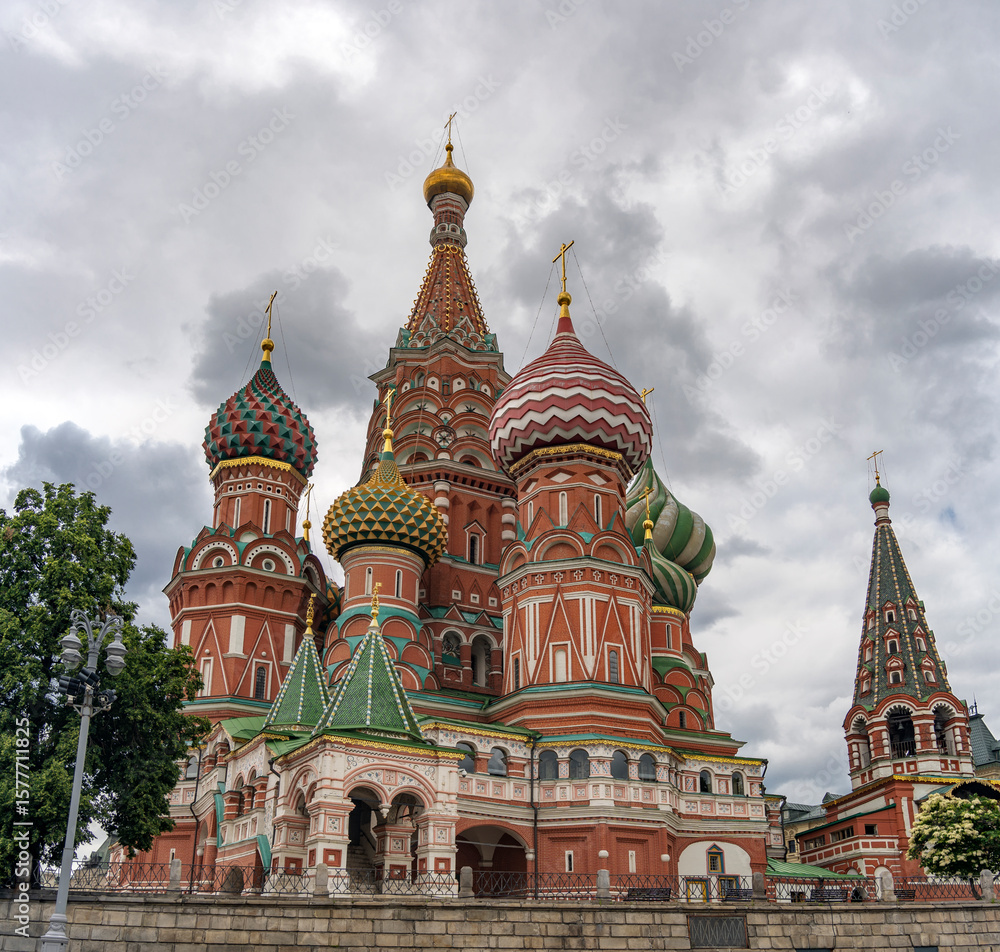 St. Basil's Cathedral (Cathedral of the Intercession on the Moat) on Red Square in Moscow. Russia June 2025 St. Basil's Cathedral (Cathedral of the Intercession on the Moat) on Red Square in Moscow. Russia June 2025