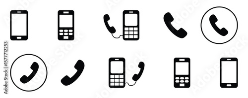Phone icon vector. Call icon vector. mobile phone smartphone device gadget. telephone icon.Telephone icons collection, mobile icon symbol set. Smartphone, Old mobile logo sign, Phone icon vector.
