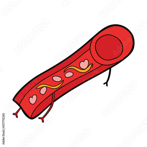 Unhealthy artery with blood clot, showing plaque buildup and restricted blood flow, increasing risk of heart attack or stroke, highlighting cardiovascular danger.
