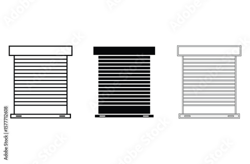 shutter door icon, pictogram on white background. Garage door, security and protection of a auto mobile. garage and doors logo. Vector simple flat graphic illustration. Eps file 138.