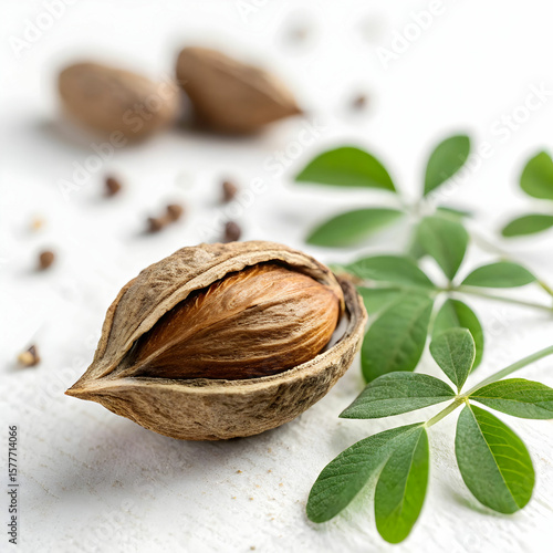 Dried moringa seeds are nutrient-dense, rich in antioxidants and vitamins, used