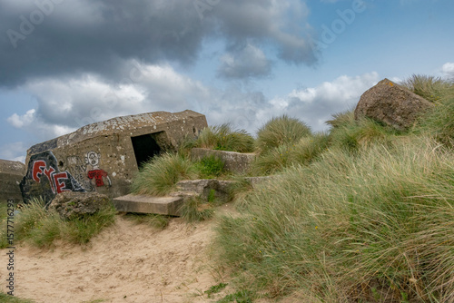 Bunkers near the Pointe du Hoc defenses in Normandy