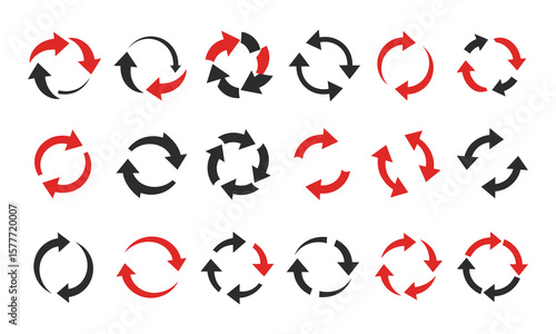 ed and Black Arrows Icon Pack – UI Navigation Set