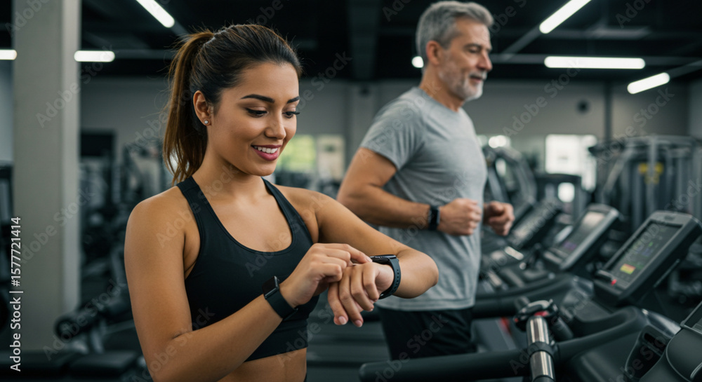 Obraz premium young woman exercising in gym