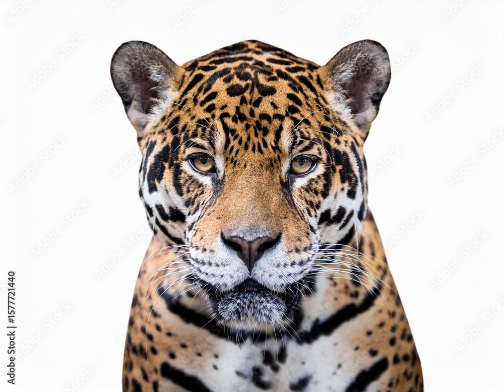 Obraz premium jaguar panthera onca isolated on white backgrond