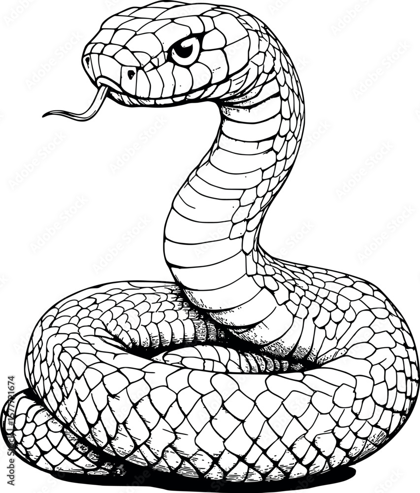 Fototapeta premium vector illustration of a black snake