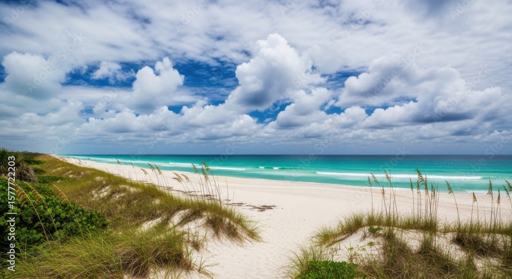 Idyllic Coastal Landscape Under a Cloudy Sky Idyllic Coastal Landscape Under a Cloudy Sky
