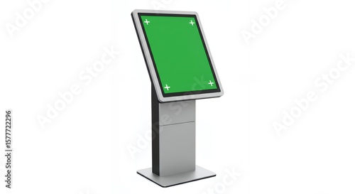 Freestanding Interactive Kiosk with Green Screen Display for Mockups and Presentations