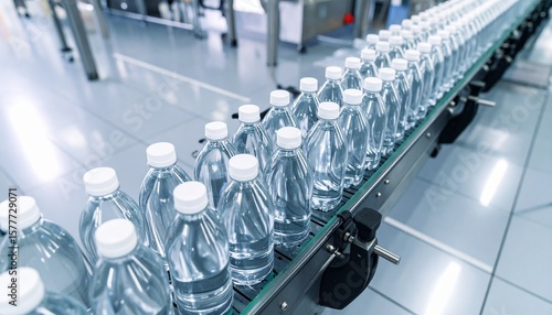 Wallpaper Mural Bottled water being transported on a conveyor belt Torontodigital.ca