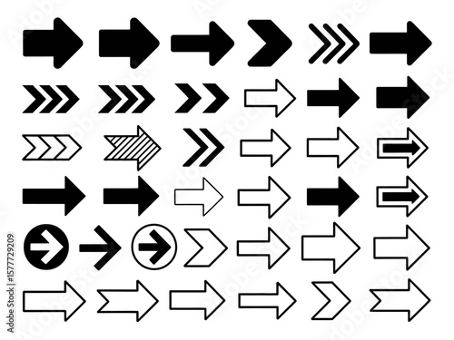 Flèche Arrow Collection – Diverse Set of Arrow Icons and Illustrations for Graphic Design, Digital Projects, Web Design, and Creative Applications

