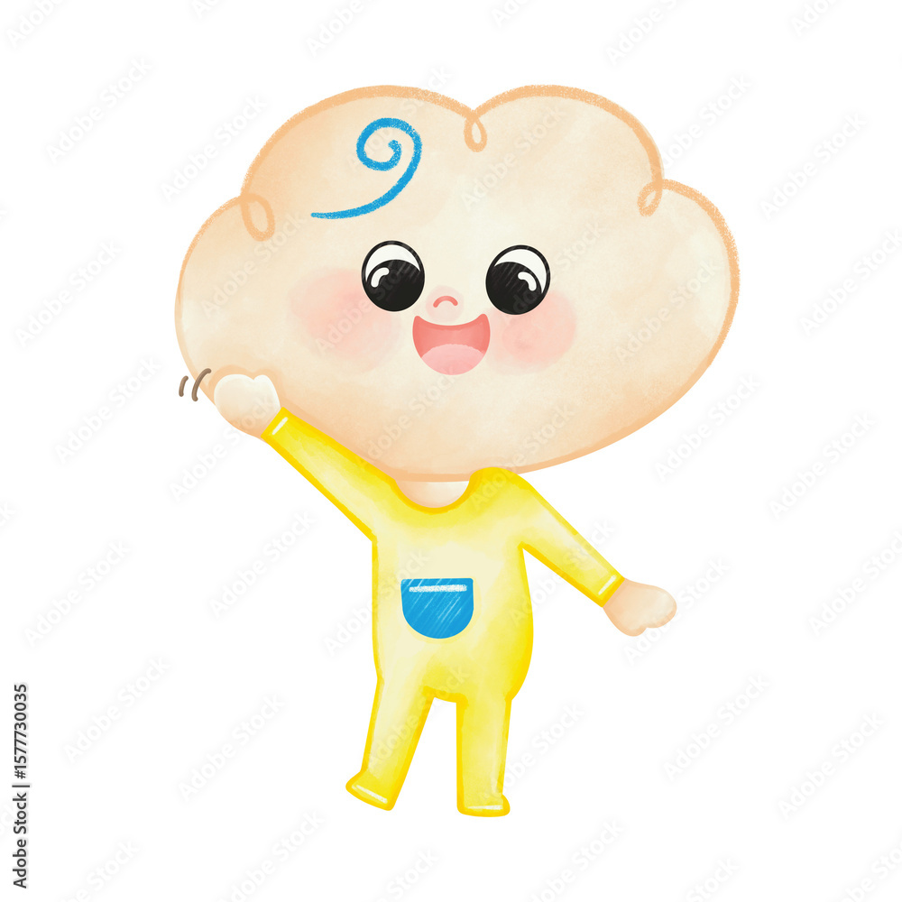 Fototapeta premium Baby boy wave goodbye Png 