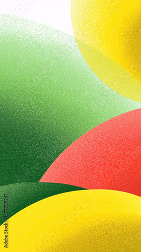 Abstract background featuring intertwined green, red, and yellow shapes with ...