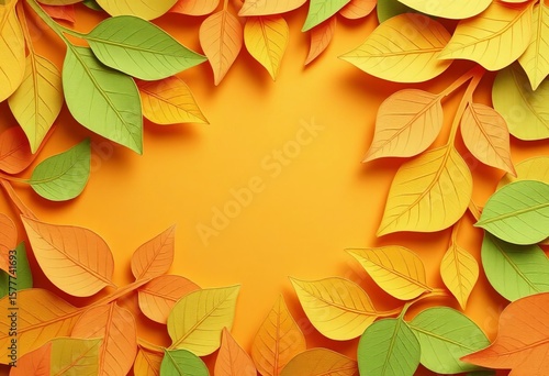 Wallpaper Mural Intricate paper cut leaf shapes form an abstract background with copy space,   eco,   elegant Torontodigital.ca