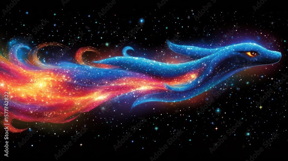 Obraz premium Cosmic Creature: Nebula Serpent