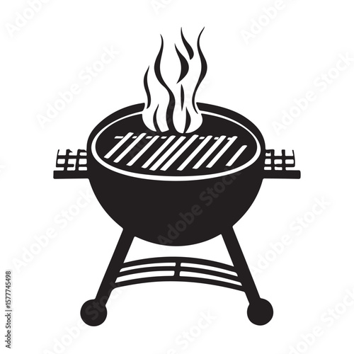 BBQ Grill vector silhouette, Grill. Vector, Vector clip art illustration design, Simple Vector Isolated Barbecue Grill Icon