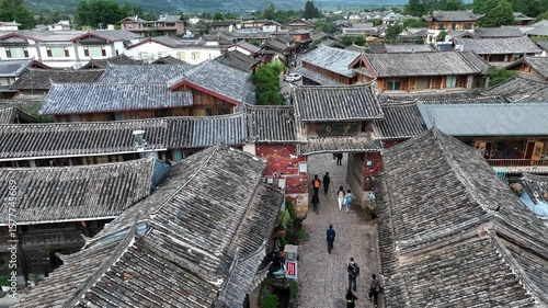 Aerial View of Lijiang, China.