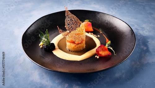 michelin star dish gourmet food art closeup of the dish