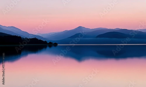 Wallpaper Mural Serene Mountain Lake Reflection at Twilight with Pastel Sky Hues Landscape Torontodigital.ca
