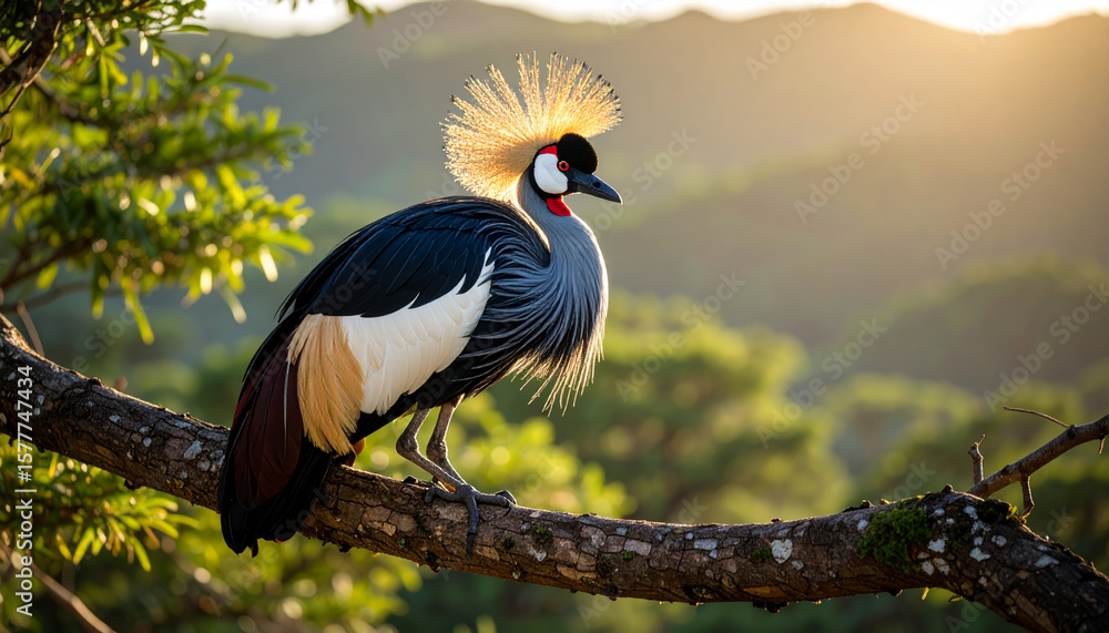 Obraz premium Beautiful African Crowned Crane Bird