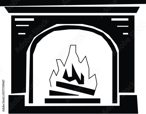 holiday fireplace vector