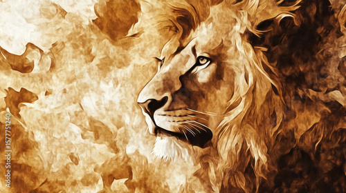 Lion for graphic work. Lion abstract art background.Animal backdrop wallpaper