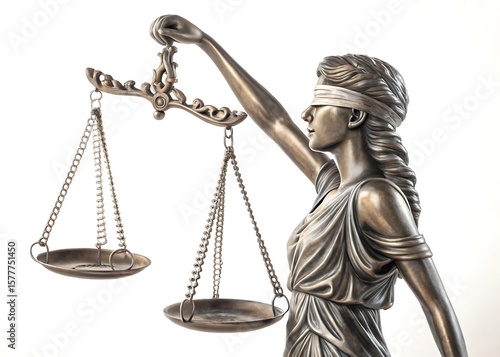 Scales of justice isolated on white background