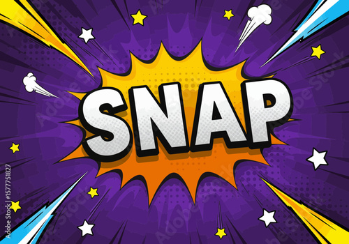 Comic Book Snap Text Effect | Pop Art Sound Bubble | Cartoon Explosion Caption | Comic Style Typography | Onomatopoeia Vector Design


