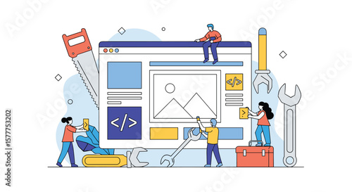 Diverse Team Collaborates on Complex Website Development and Digital Design Projects