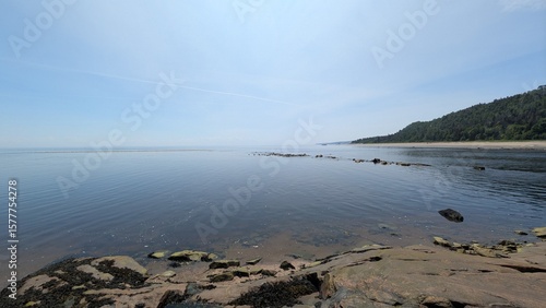 St Lawrence River shore in Forestville Quebec 