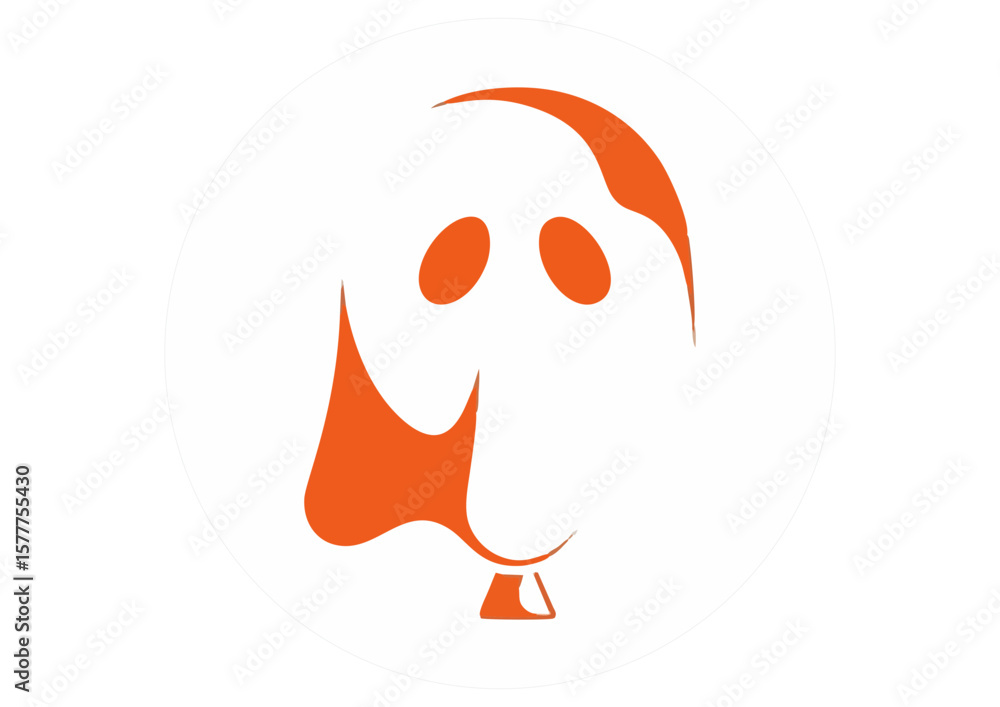 Obraz premium Stylized ghost emoji balloon illustration 