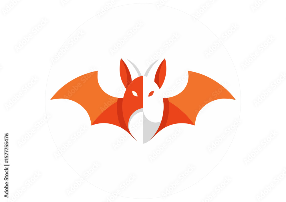 Fototapeta premium Stylized holographic bat illustration 