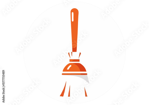 Stylized eco-friendly broomstick illustration 
