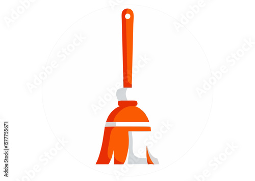 Stylized eco-friendly broomstick illustration 